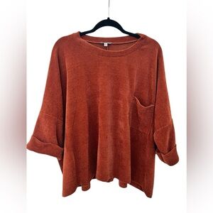 White birch, NWOT women’s rust crushed velour sweater, small